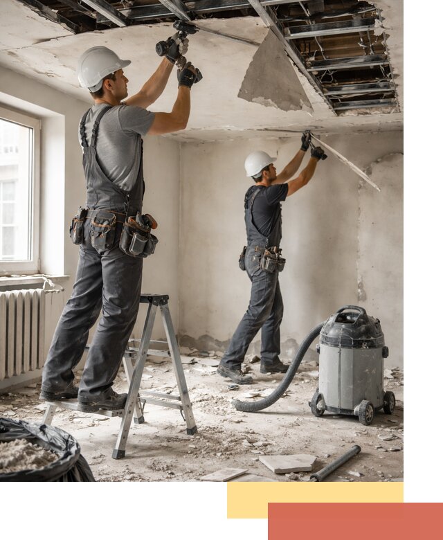 Демонтаж гипсокартонного потолка в Новочеркасске быстро и аккуратно