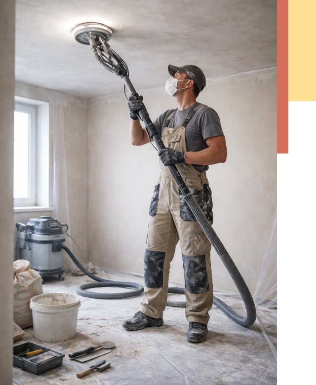 Шлифовка потолка в Новочеркасске от 3582 руб. — услуги шлифования потолка | ОТДЕЛОЧНИК-Нвч