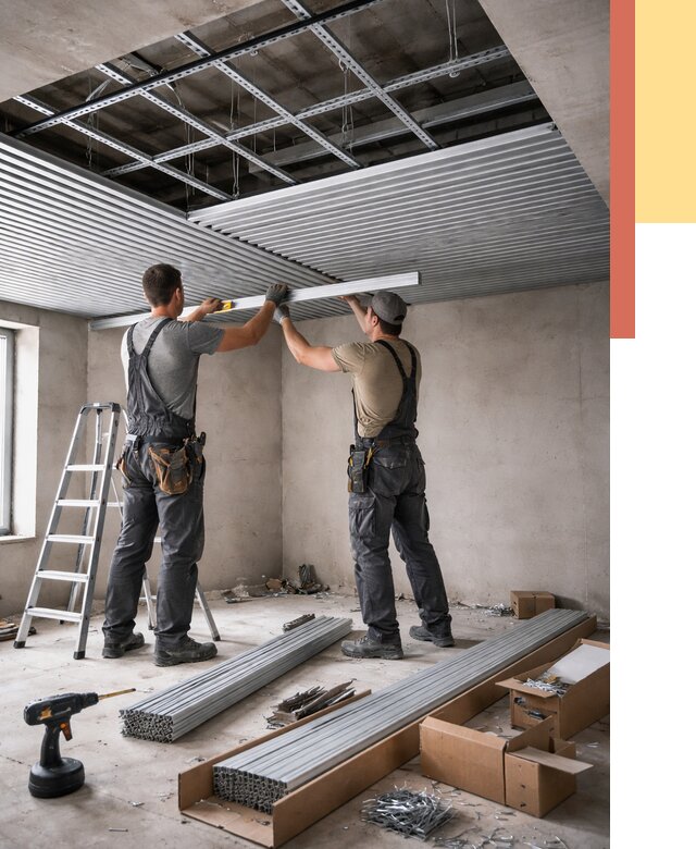 Монтаж реечного потолка в Новочеркасске от 4605 руб. под ключ | ОТДЕЛОЧНИК-Нвч