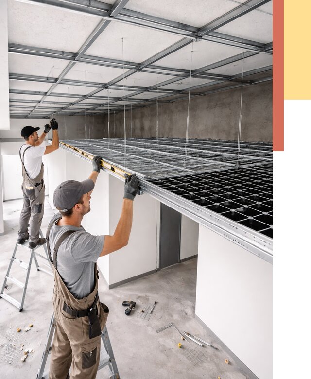 Монтаж потолка грильято в Новочеркасске от 461 руб./м² — быстрая сборка под ключ | ОТДЕЛОЧНИК-Нвч