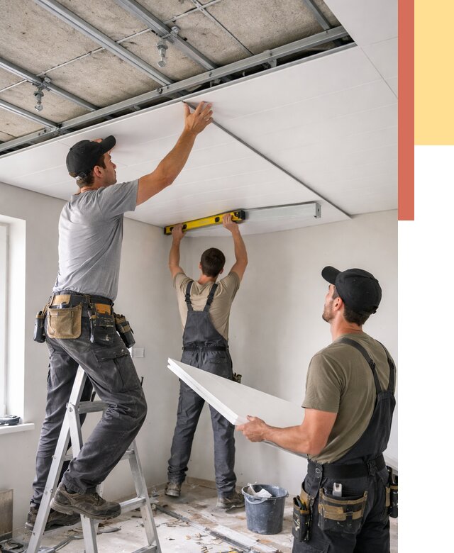 Монтаж потолка из ПВХ панелей в Новочеркасске от 3582 руб./м2 — быстро и недорого | ОТДЕЛОЧНИК-Нвч