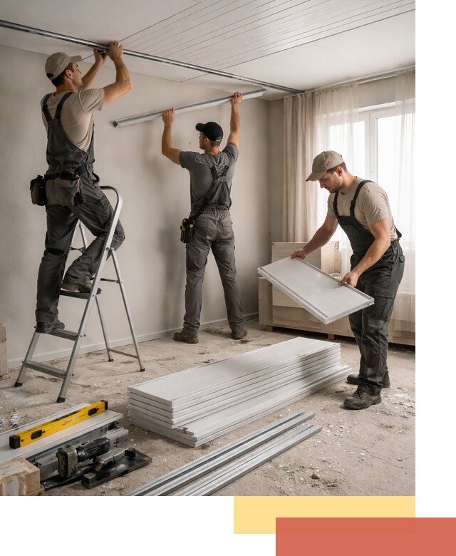 Монтаж потолка из ПВХ панелей в Новочеркасске оперативно и качественно