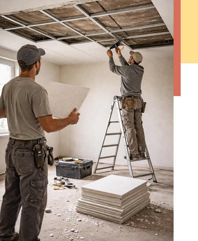 Замена плит подвесного потолка в Новочеркасске от 1791 руб. быстро и недорого | ОТДЕЛОЧНИК-Нвч
