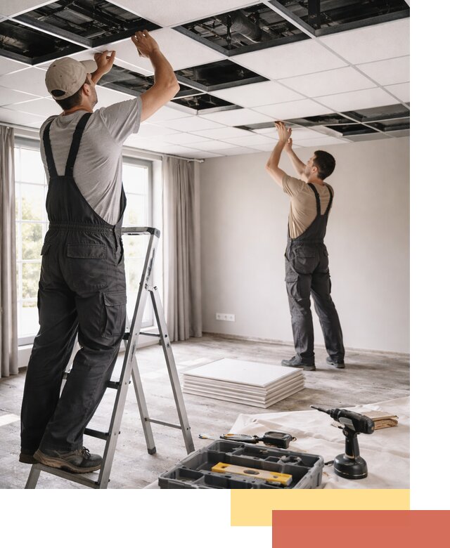 Замена плит подвесного потолка в Новочеркасске быстро и качественно