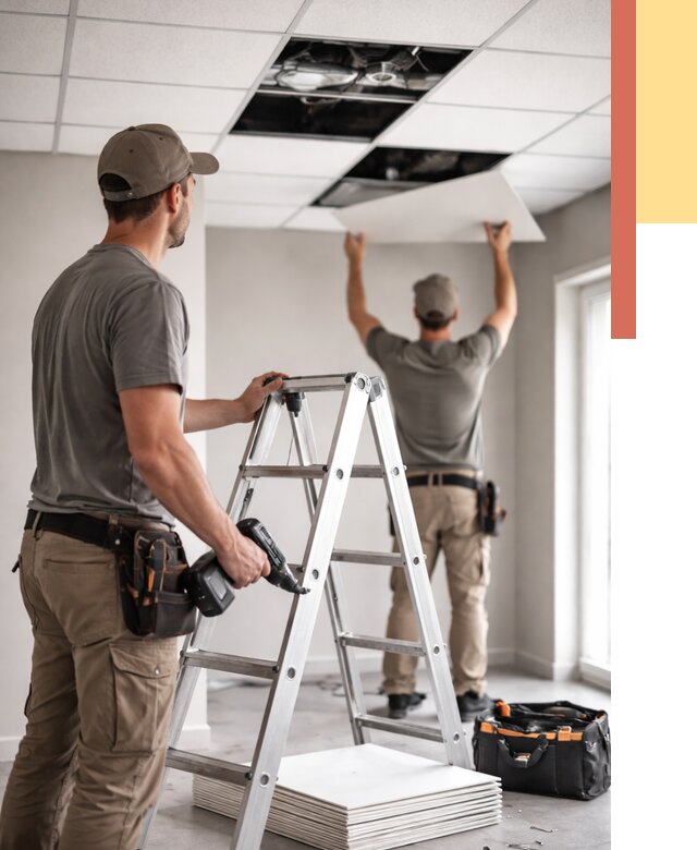 Обслуживание подвесного потолка в Новочеркасске от 3582 руб. — быстро и недорого | ОТДЕЛОЧНИК-Нвч