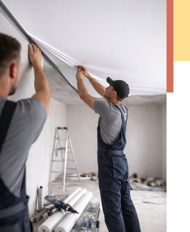 Монтаж матового натяжного потолка в Новочеркасске от 4605 руб./м² — быстро и недорого | ОТДЕЛОЧНИК-Нвч