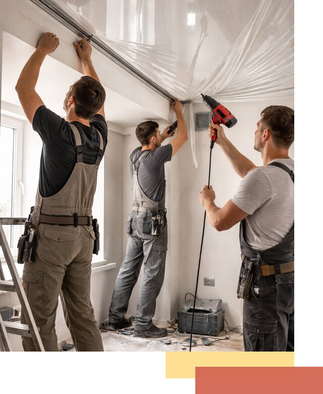 Монтаж глянцевого натяжного потолка в Новочеркасске быстро и качественно