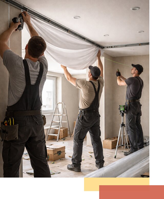 Монтаж парящего натяжного потолка под ключ в Новочеркасске