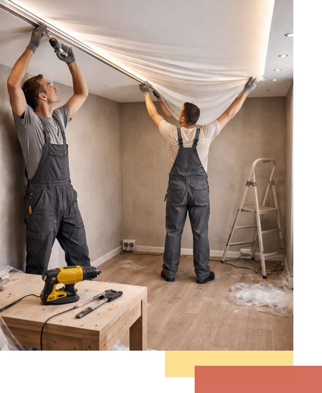 Монтаж натяжного потолка с подсветкой в Новочеркасске цена и сроки