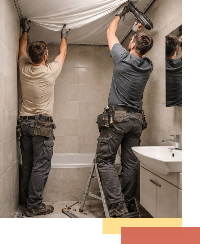 Монтаж натяжного потолка в ванной в Новочеркасске быстро и качественно