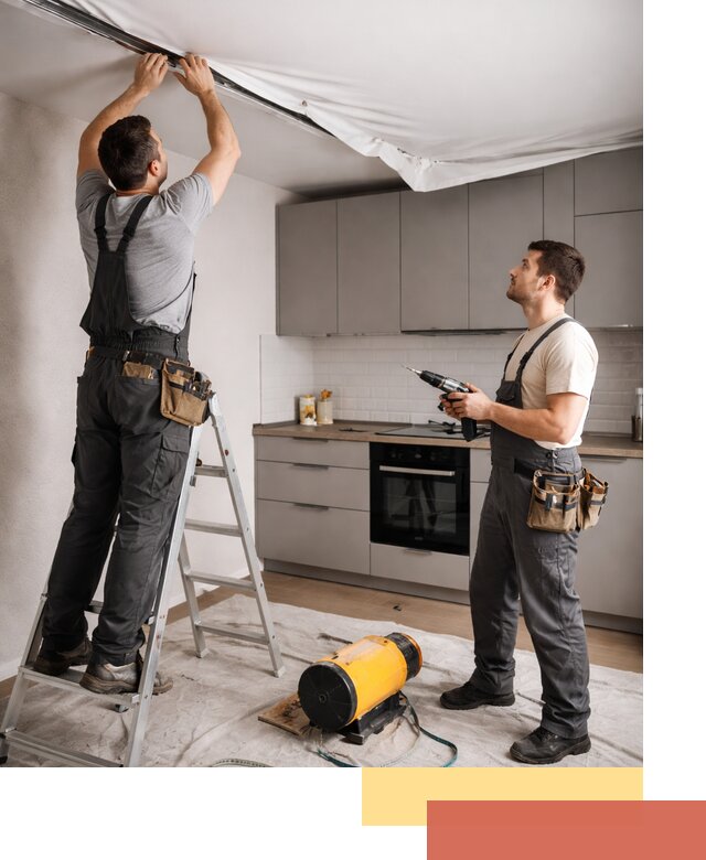 Монтаж натяжного потолка на кухне в Новочеркасске