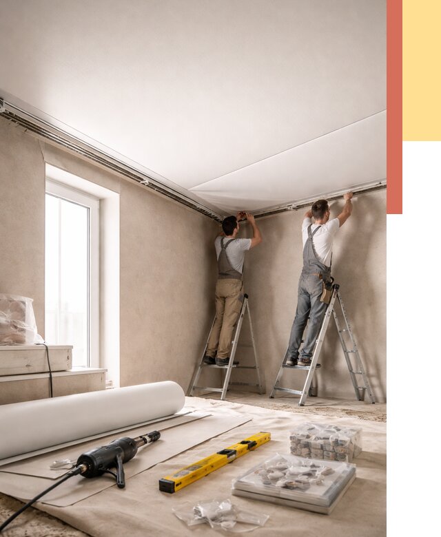 Монтаж натяжного потолка в спальне в Новочеркасске от 3889 руб. под ключ | ОТДЕЛОЧНИК-Нвч