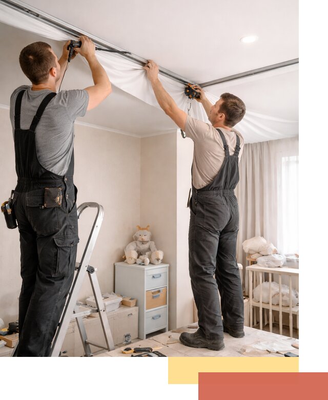 Монтаж натяжного потолка в детской комнате в Новочеркасске