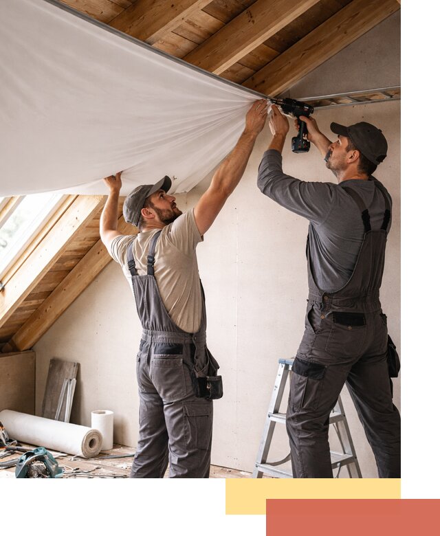 Монтаж натяжного потолка в мансарде в Новочеркасске