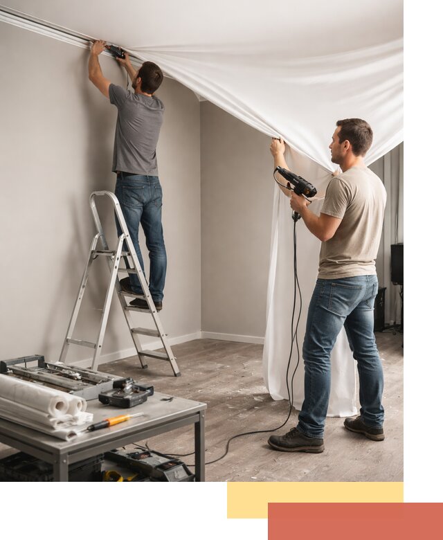 Монтаж натяжного потолка в студии в Новочеркасске