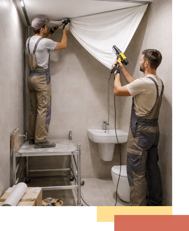 Монтаж натяжного потолка в санузле в Новочеркасске