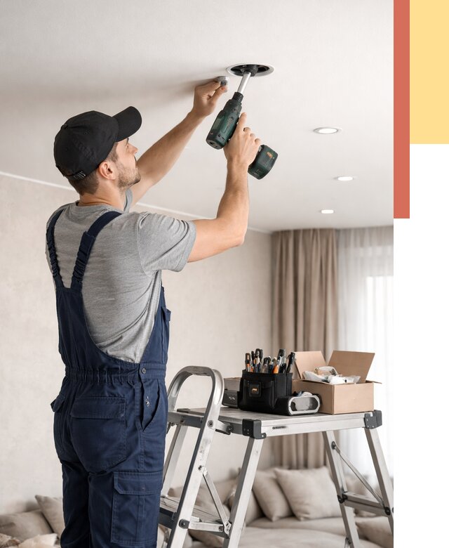 Установка и монтаж точечных светильников в натяжной потолок в Новочеркасске от 1842 руб. | ОТДЕЛОЧНИК-Нвч