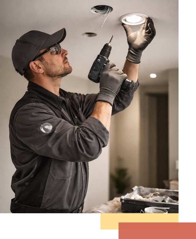 Установка точечных светильников в натяжной потолок в Новочеркасске