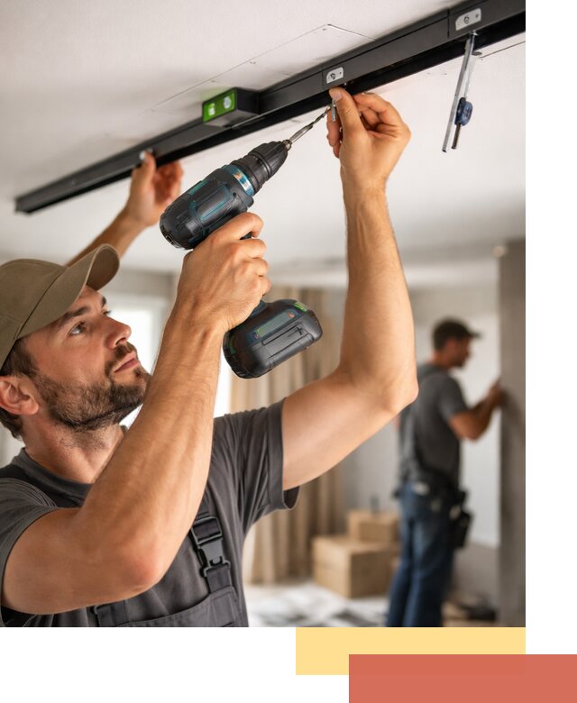 Установка трековых светильников в натяжной потолок в Новочеркасске