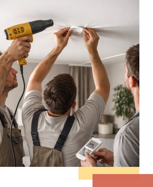 Ремонт прокола полотна натяжного потолка в Новочеркасске