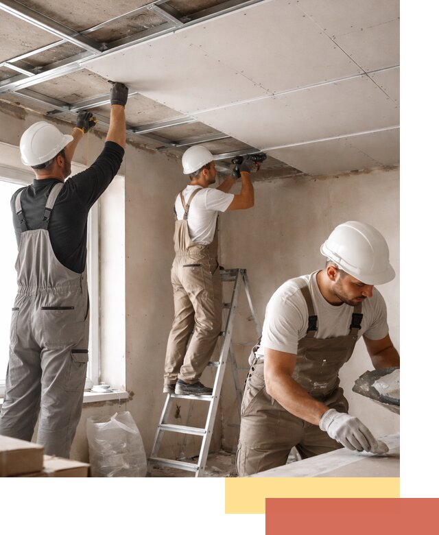 Одноуровневый потолок из гипсокартона в Новочеркасске — монтаж и отделка