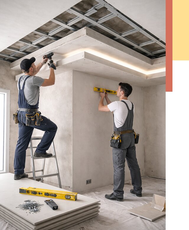 Двухуровневый потолок из гипсокартона в Новочеркасске от 1484 руб. под ключ | ОТДЕЛОЧНИК-Нвч