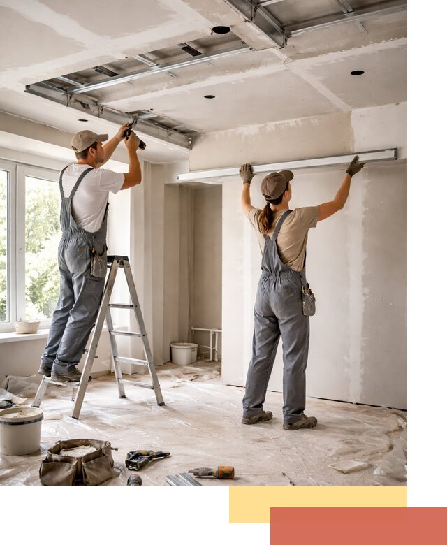 Монтаж многоуровневого потолка из гипсокартона в Новочеркасске