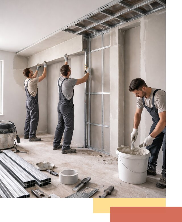 Монтаж потолка из гипсокартона с нишей в Новочеркасске