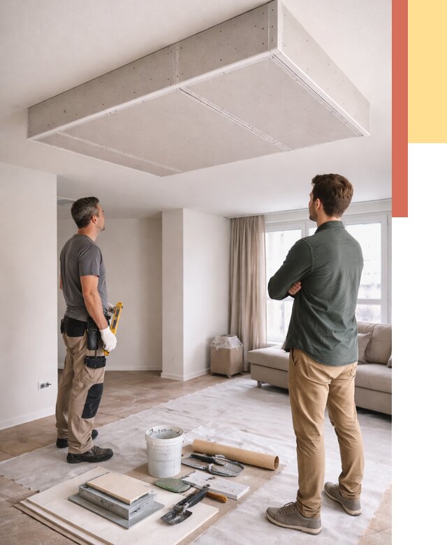 Короб на потолке из гипсокартона в Новочеркасске от 2251 руб. — монтаж и услуги под ключ | ОТДЕЛОЧНИК-Нвч