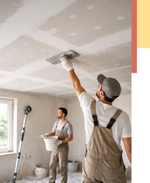 Шпаклевка потолка из гипсокартона в Новочеркасске от 3275 руб./м2 — услуги под ключ | ОТДЕЛОЧНИК-Нвч