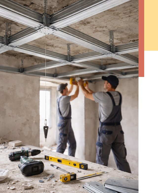 Монтаж каркаса потолка из профиля в Новочеркасске от 4605 руб. — услуги ОТДЕЛОЧНИК-Нвч