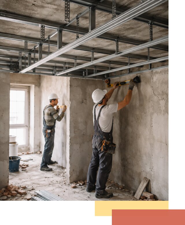 Монтаж каркаса потолка из профильного профиля в Новочеркасске