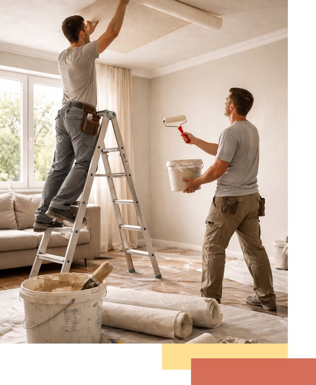 Поклейка обоев на потолок в Новочеркасске — качественно и быстро