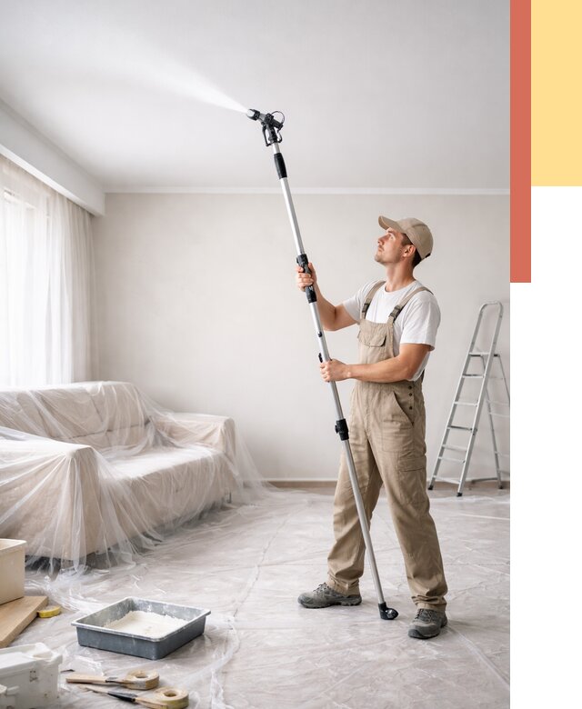 Покраска потолка краскопультом в Новочеркасске от 4605 руб. быстро и недорого | ОТДЕЛОЧНИК-Нвч