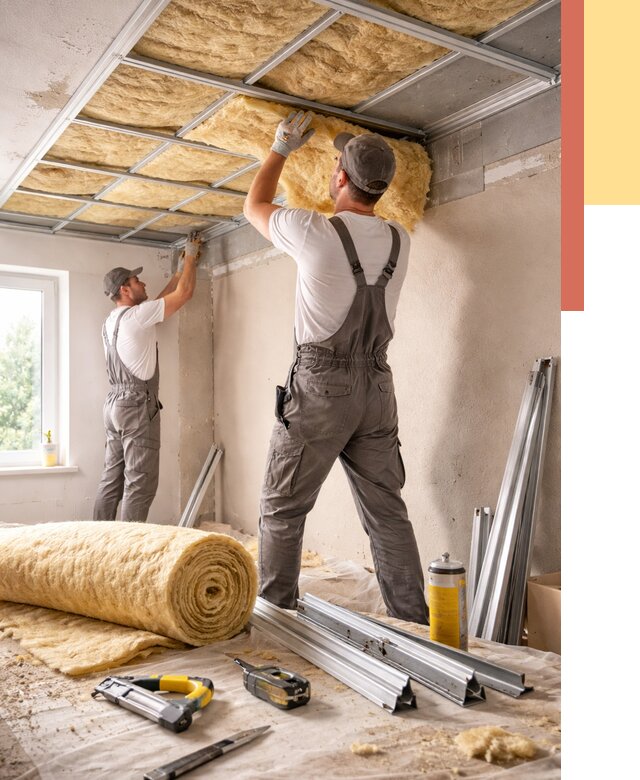 Утепление потолка в Новочеркасске от 7368 руб/м2 — недорого, быстро, под ключ | ОТДЕЛОЧНИК-Нвч