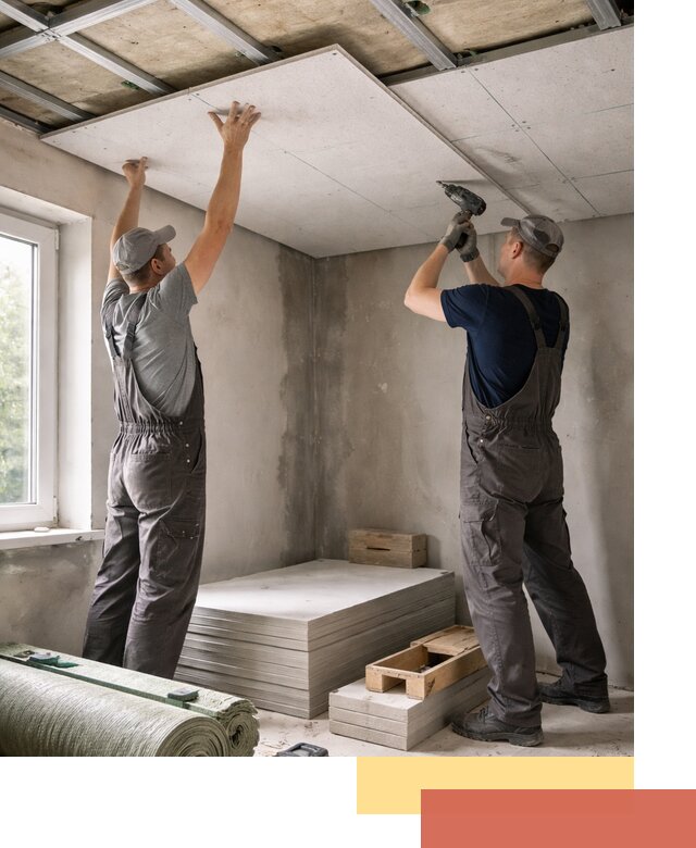 Шумоизоляция потолка панелями ЗИПС в Новочеркасске